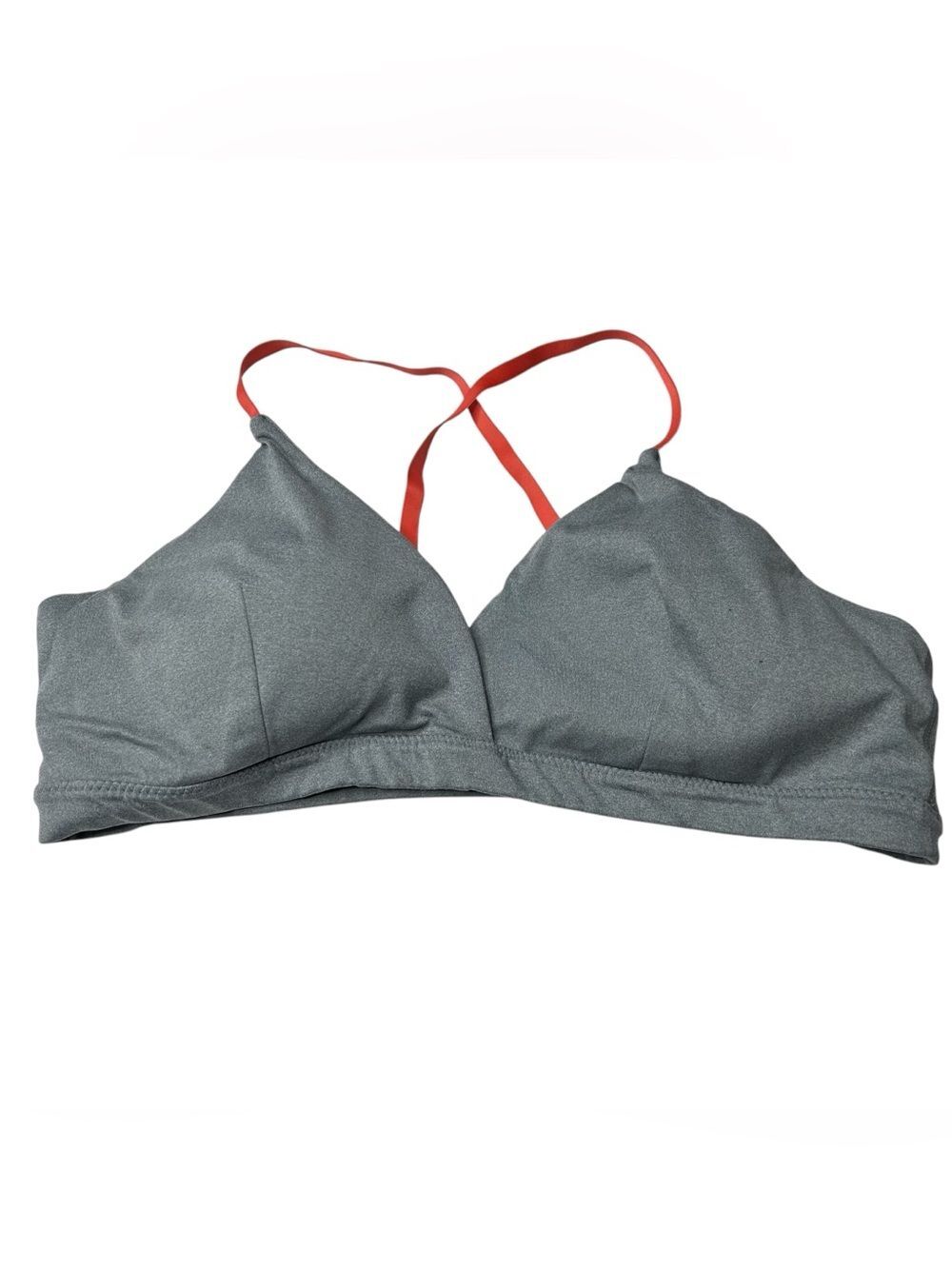 Athleta Gray Wireless Bralette with XL Coral Straps